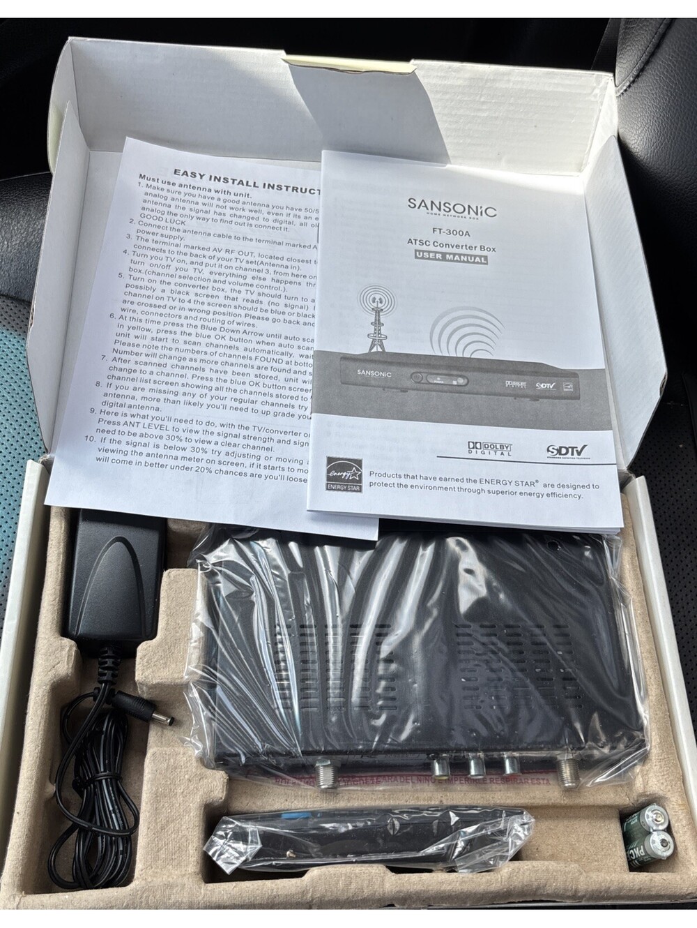 Sansonic Model FT-300A Digital to Analog Converter ATSC Box w/Remote Brand New